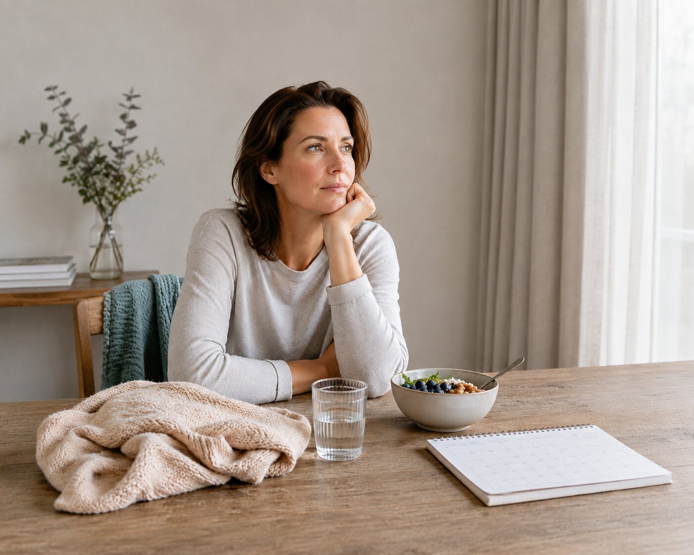 Vrouw tijdens herstel na een mogelijke lichamelijke of emotionele trigger.
